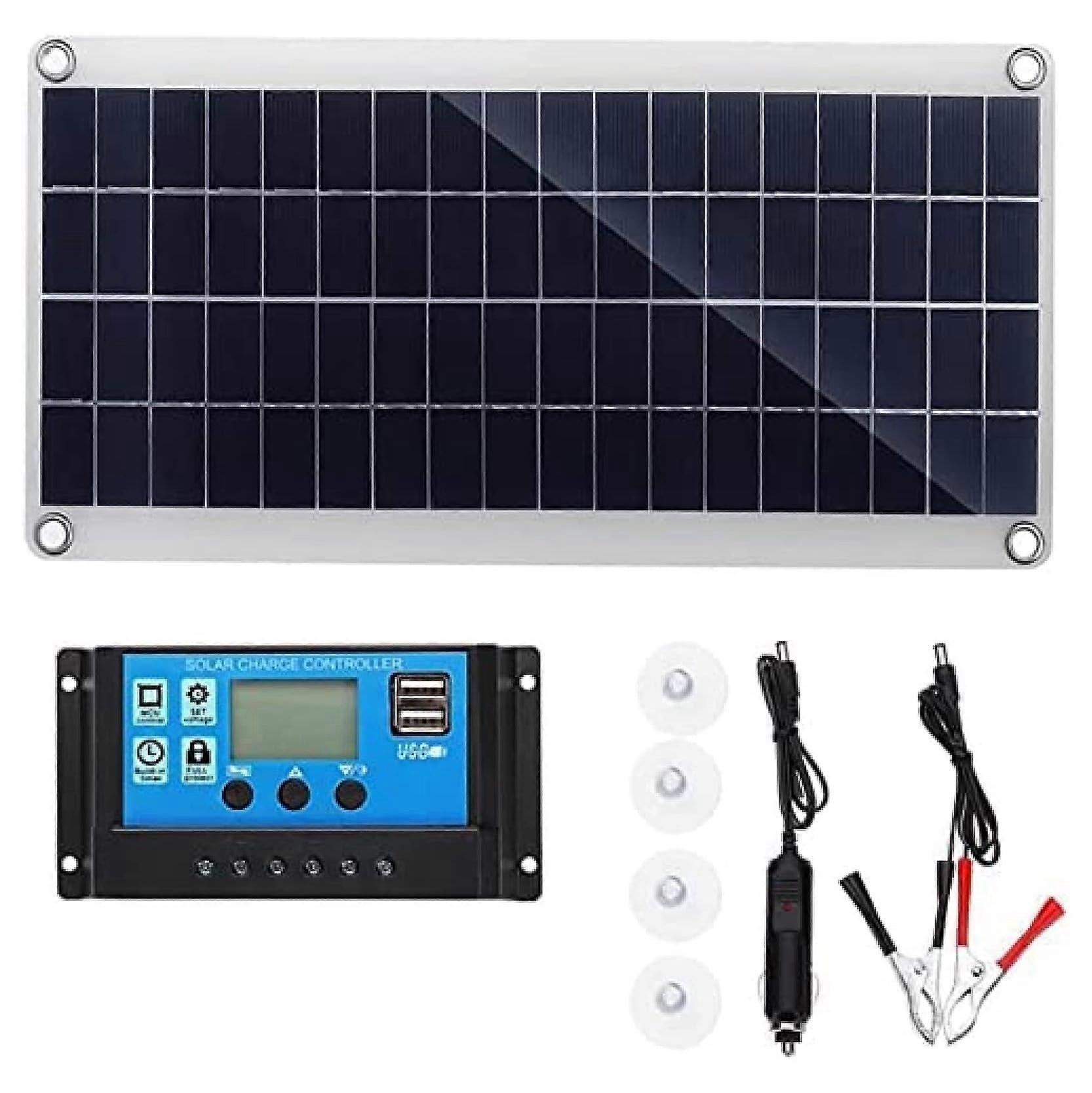 300W 12V Solar Panel Kit with Efficiency Cells and LCD Controller for RV Boat Caravan