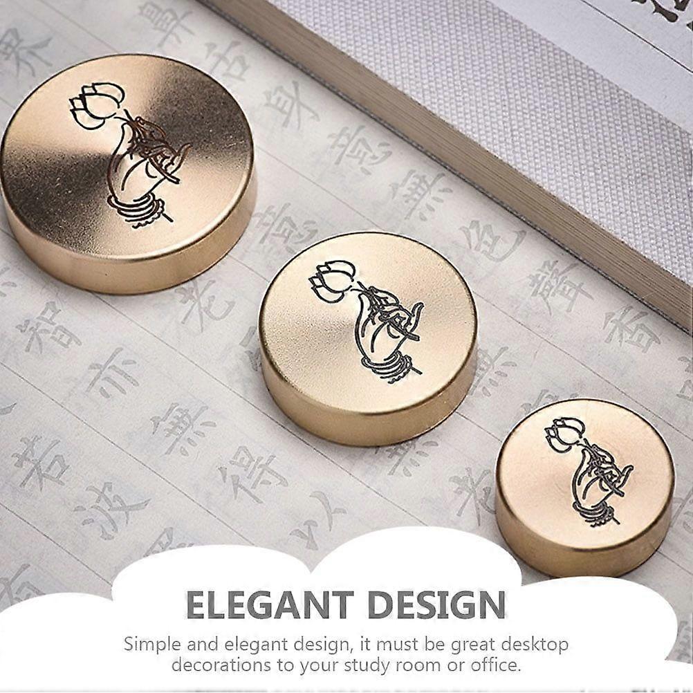 Town Ruler Calligraphy Paper Weight Solid Hand Shaped Paperweight Vintage Table