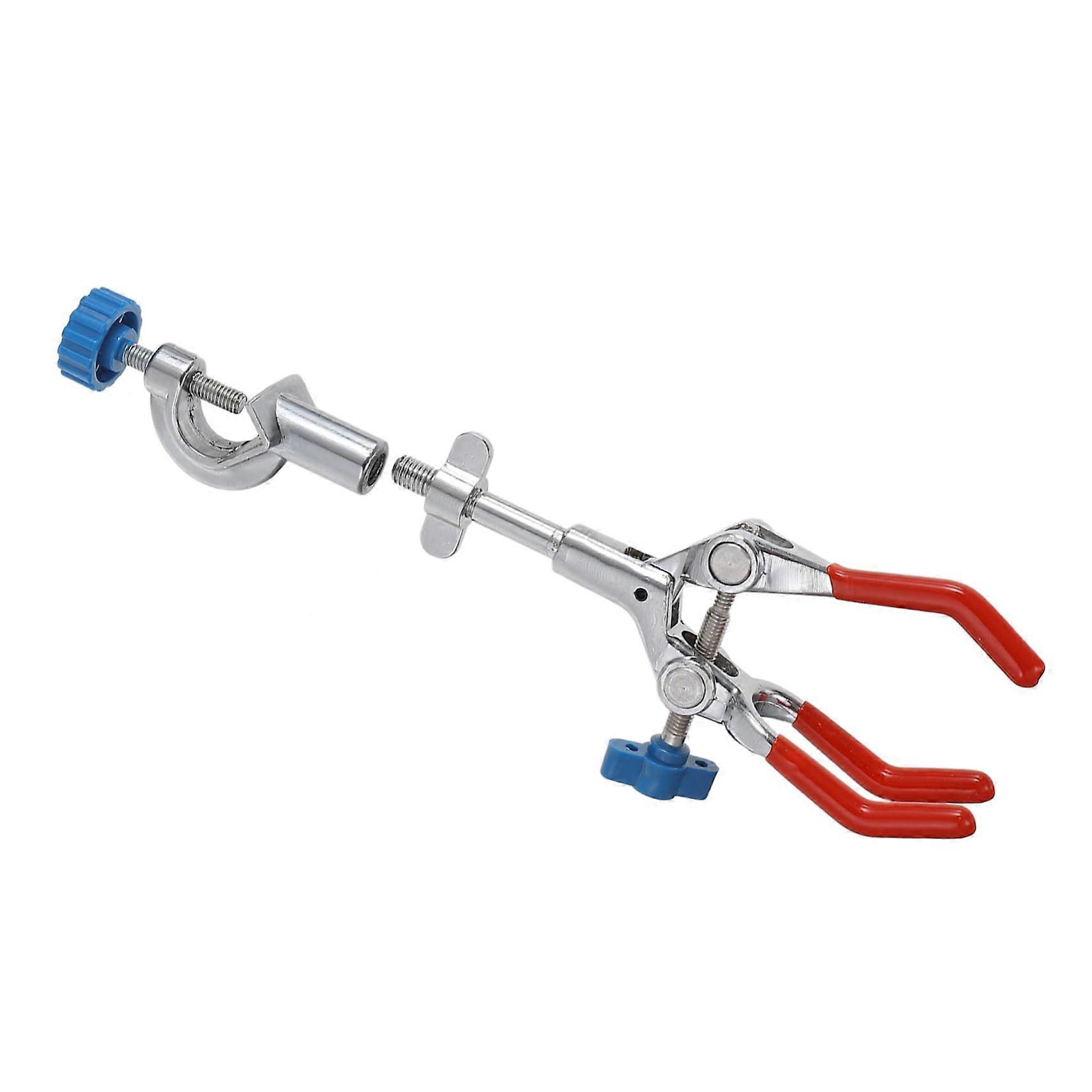 Lab Clamp Three Prong Holder Adjustable AntiSkid Secure Grip for Flasks and Test Tubes