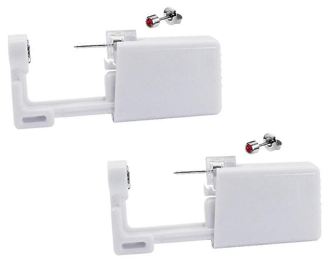 Ear Piercing Kit with Studs, 2 Pcs Disposable SingleUse Tool with Alcohol Pads, 3mm Red
