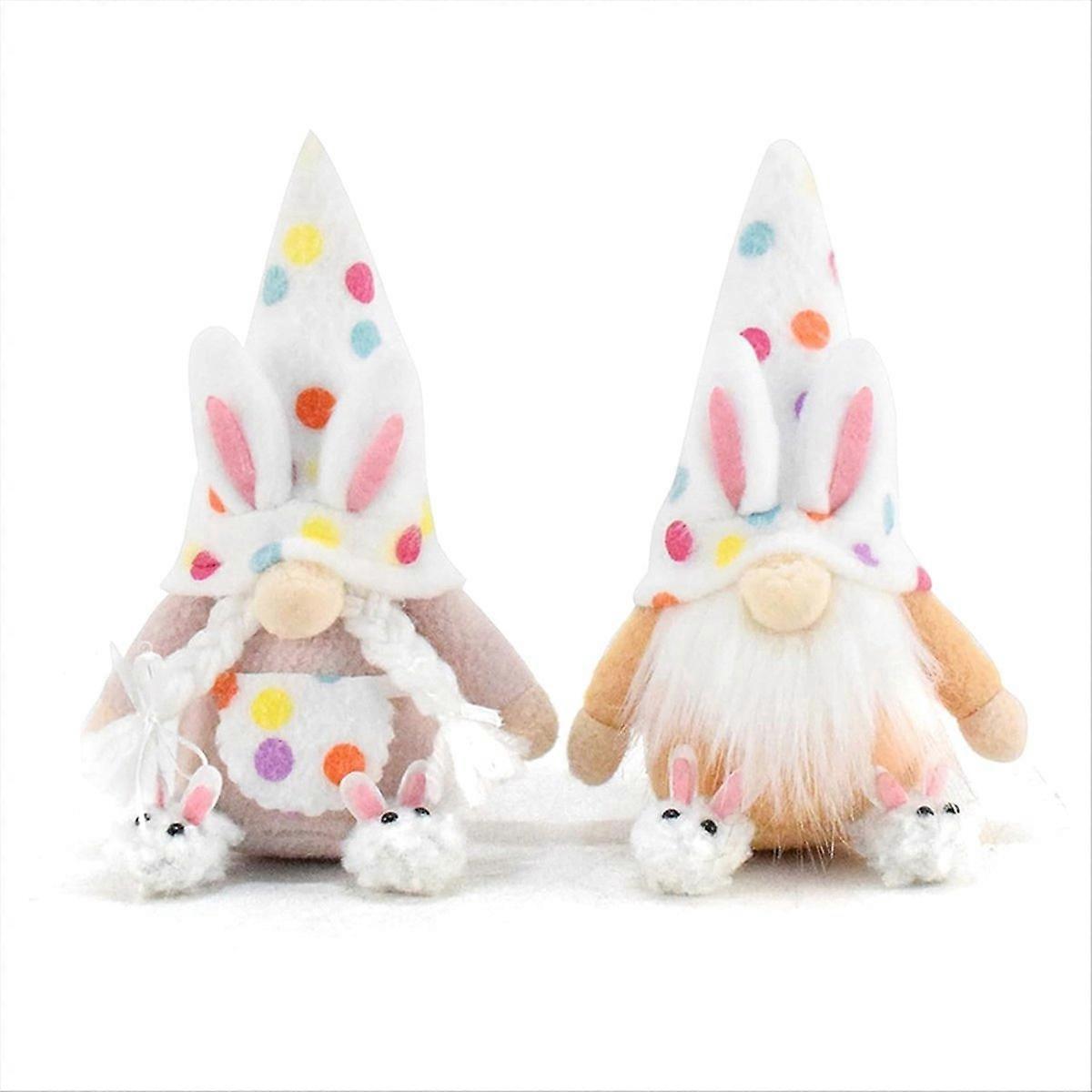 Spring Gnomes Plush Easter Bunny Gnome Farmhouse Rustic Shelf
