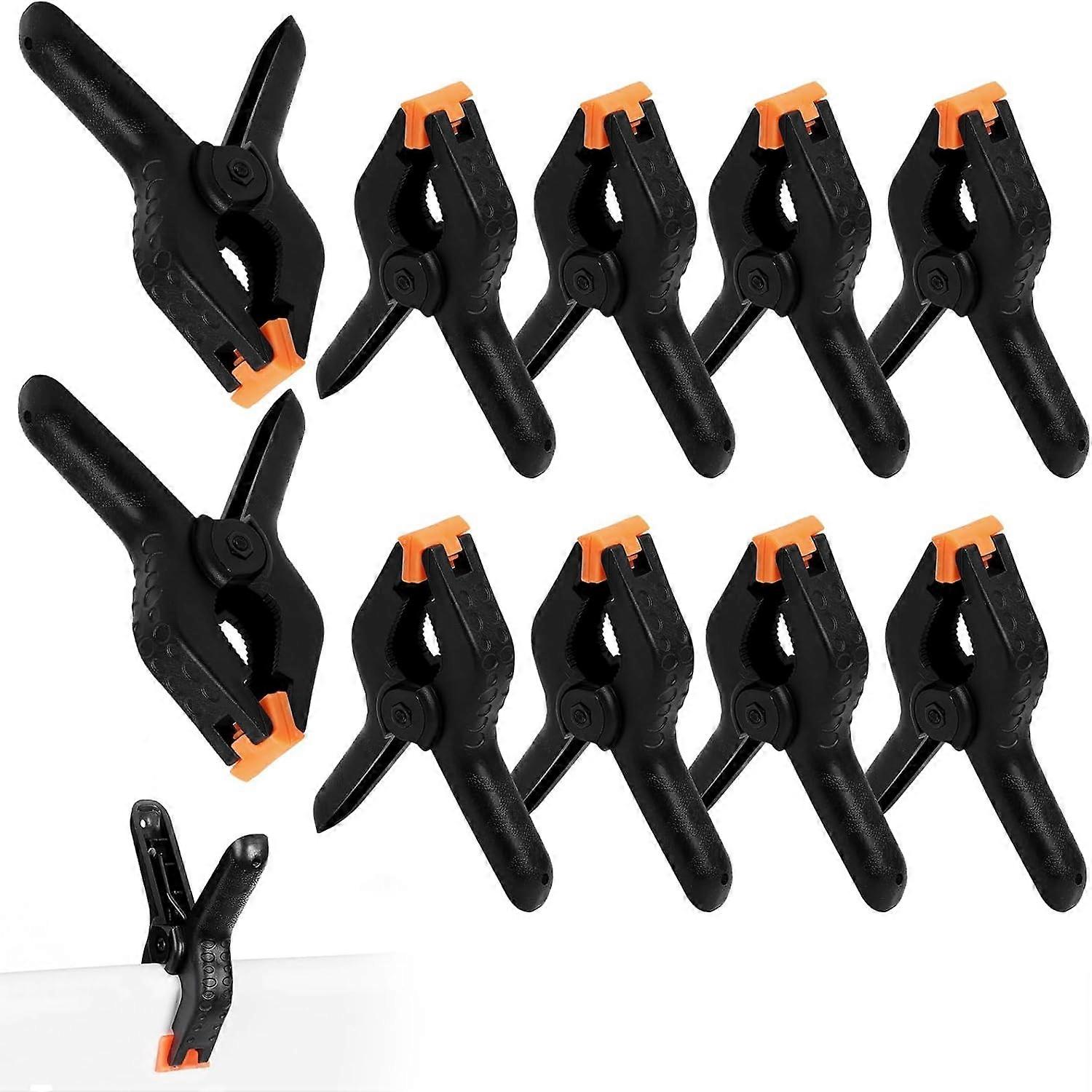 10 spring clips, multi-functional black nylon clips