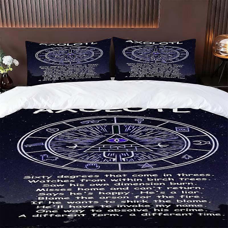 Mysterious Salamander  Poem Pattern Set Soft and Comfortable Bedding Set