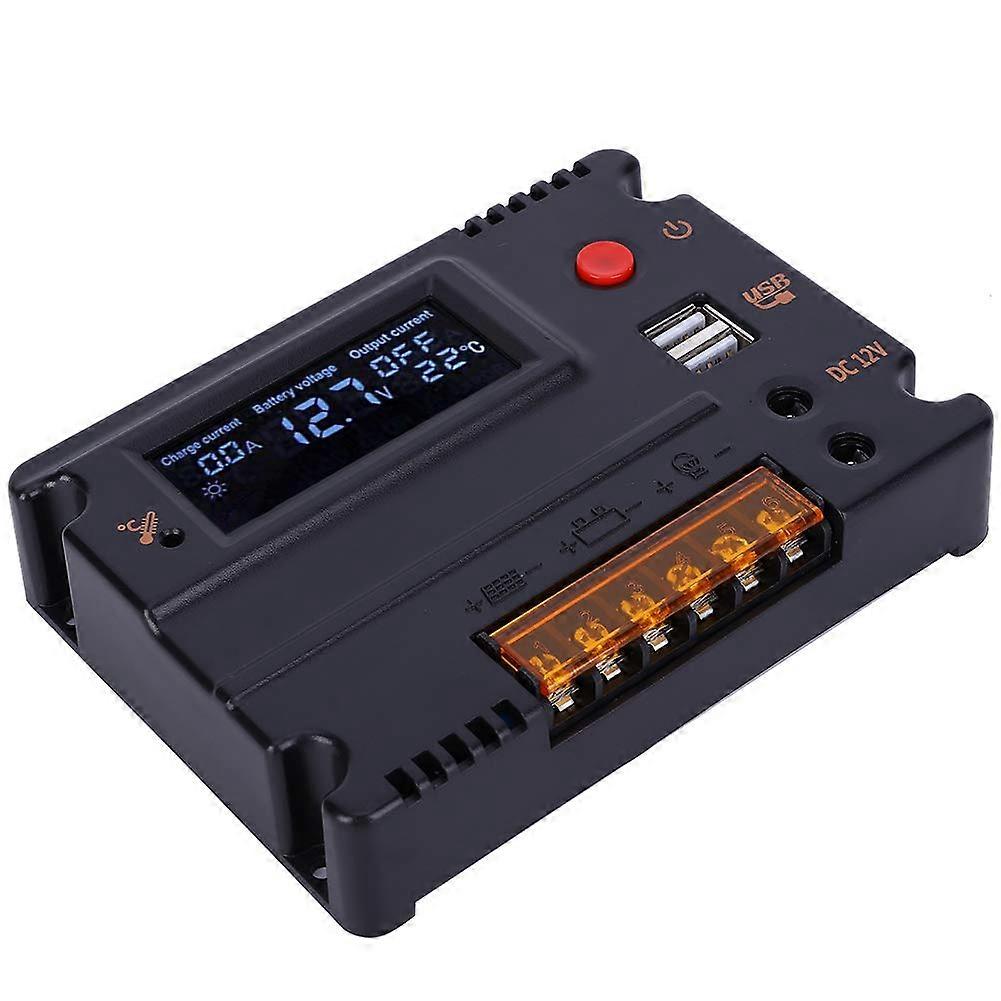Solar Charge Controller 12V 10A with LCD Display Dual Output USB and Overload Protection