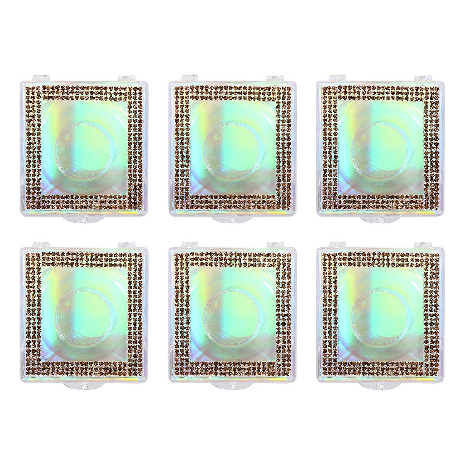 Glitter False Eyelash Packaging Box for Storage 6Pcs Plastic Cases