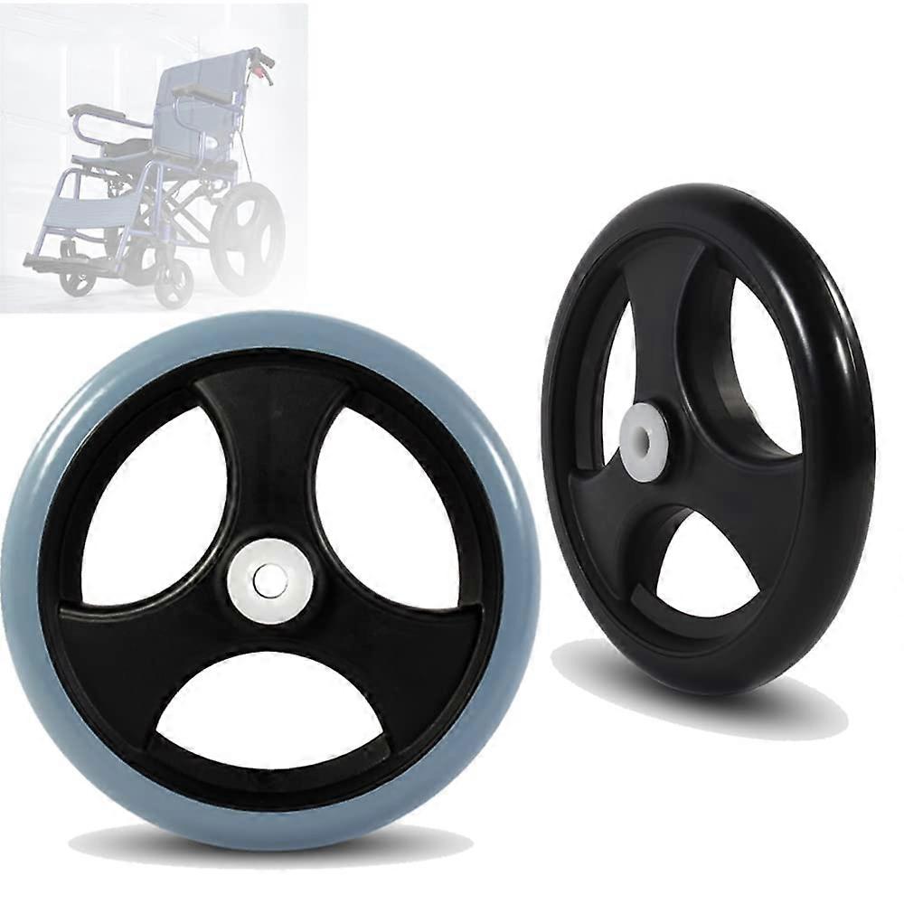 Wheelchair Replacement Wheels 8 Inch Solid PVC AntiSlip Rollator Front Wheel Set Gray Blue