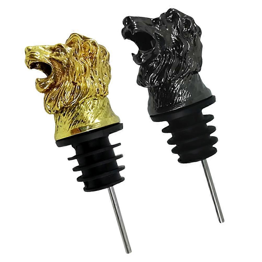 Pourer for Use 2Pcs Creative Lion Head Shape Caps
