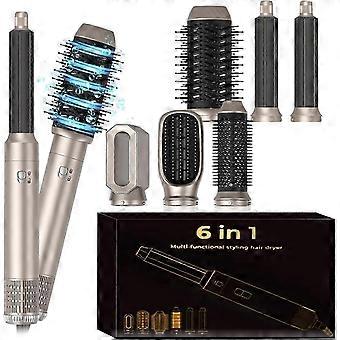 6 in 1 Hair Styler, 200 Millions Negative Ionic Hot Air Styler Set, 1000W High-Speed Motor Blow Dryer Brush Curler, Magic Autowrap Styler Set