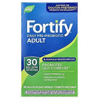 Nature's Way, Fortify, Daily Probiotic + Prebiotics, Everyday Care, 30 Billion CFU, 30 Delayed-Release Veg Capsules