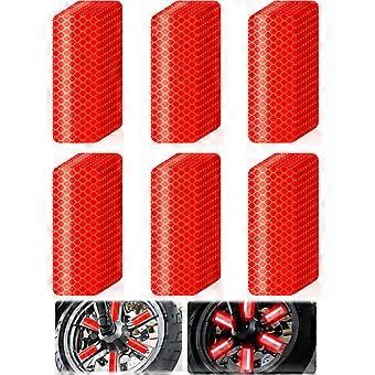 60 stuks reflecterende stickers, waarschuwings- en veiligheidsstickers, fietsstickers, brievenbusreflectoren, voor kleding, auto, helm (rood)