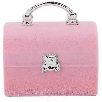 Small Ring Box Simple Retro Portable Travel Jewelry Organizer for Storing Rings and EarringsPink