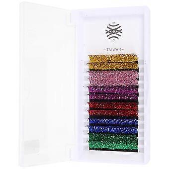 6 Pairs Glitter Colored Lash Extensions Fake Eyelashes DIY Makeup Supplies For Eye Makeup