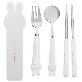 1 Set di Utensili da Viaggio Set di bacchette per forchette a cucchiaio riutilizzabili con custodia in acciaio inossidabile Utensili da campeggio