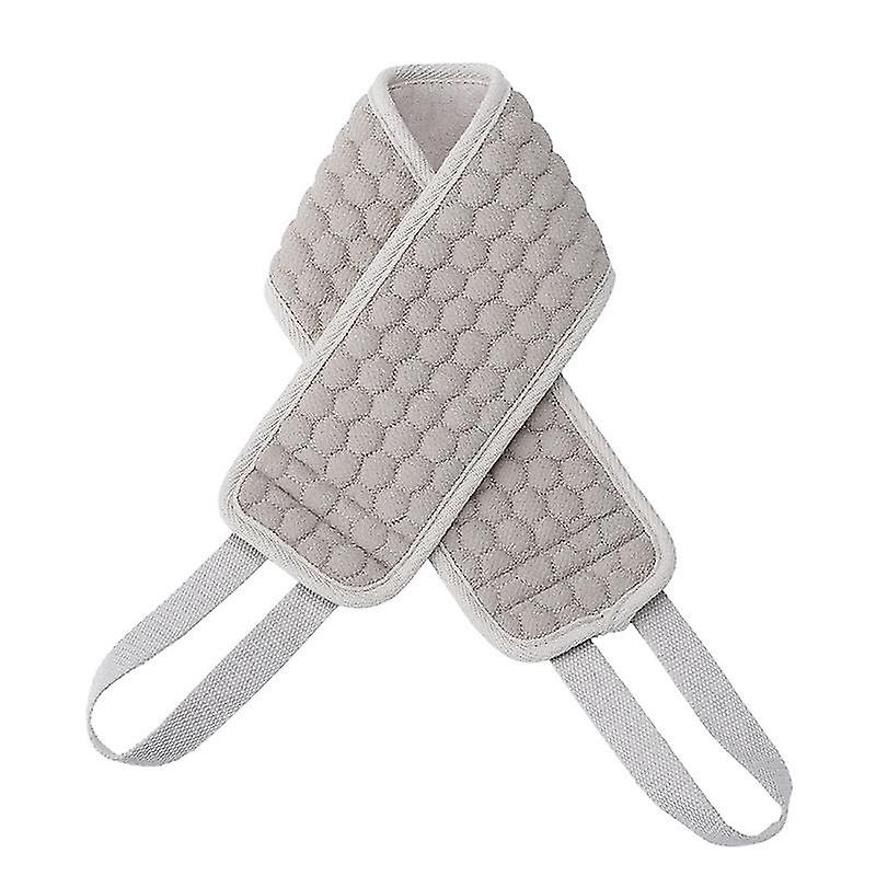 Exfoliating Back Scrubber For Shower, Large Size 32in With Long Handle, Double Side Scrubbing Strap, Body Bath Sponge, Deep Clean Invigorate