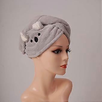 Cartoon-Haartrockentücher mit Stirnband, Kawaii-Haarwickeltücher mit Hasenohren und Stirnbändern, super saugfähiges Mikrofaser-Haartuch aus Korallenfleece-Turba