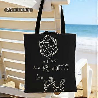 1pc Pattern Printing Handbag, Large Capacity Shoulder Bag, Shopping Bag, Multi-Purpose Package, Role-playing Game, Dice,-Qazws