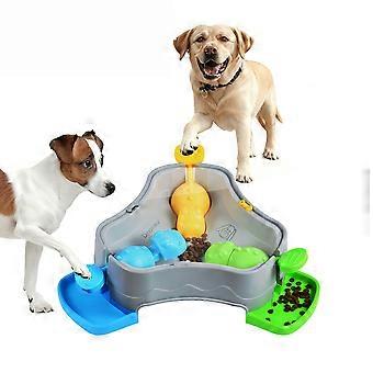 Dog Puzzle Feeder Toy Press Button Slow Feed Grey Toy