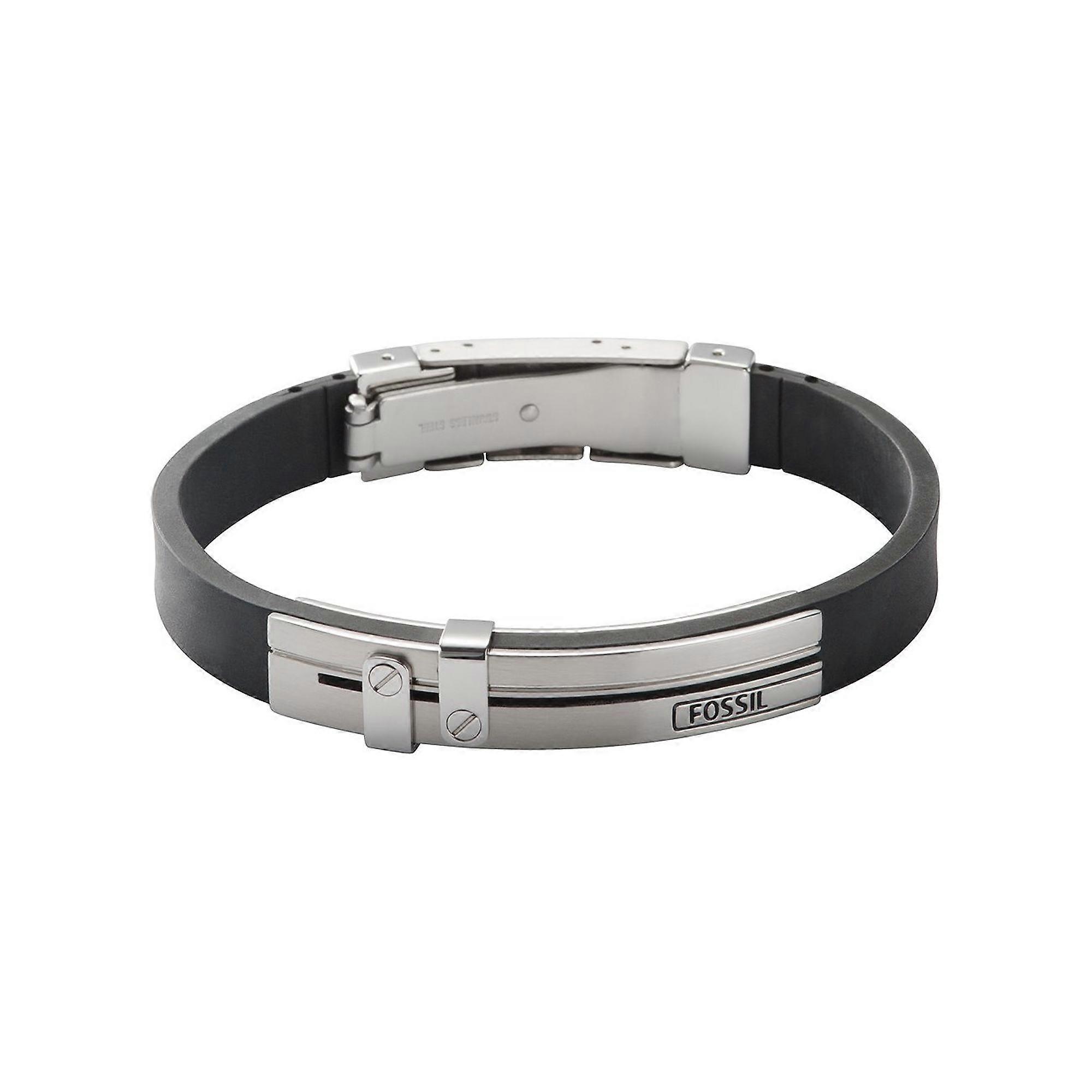 Fossil Erkek PU Bileklik Paslanmaz Çelik, Gümüş JF85096040