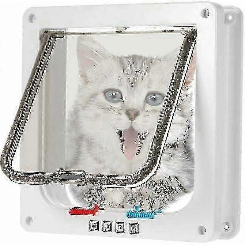 Electronic Microchip Cat Flap Brown White Medium Cat Small Dog Screw Kits