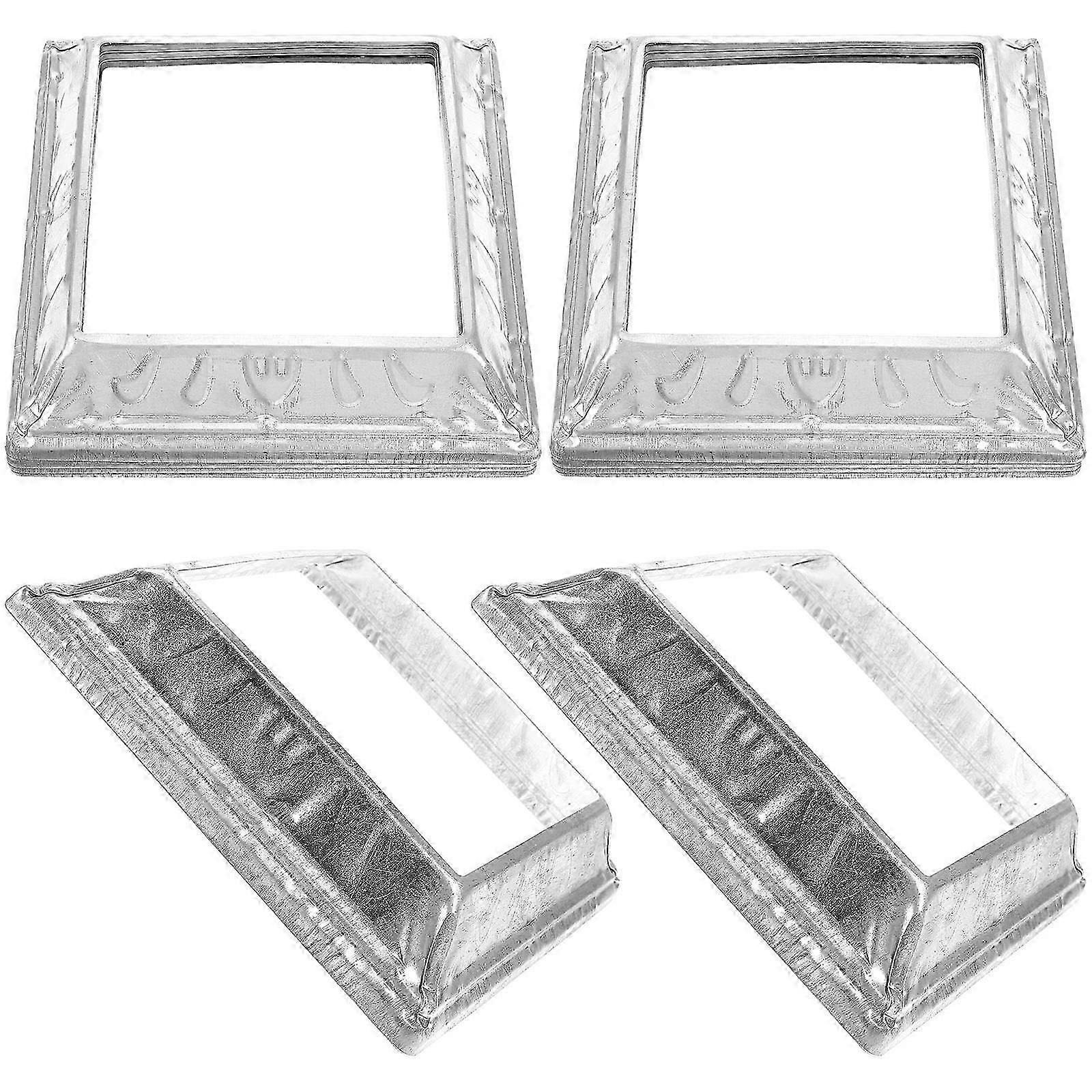 4pcs Deck Post Bases Post Square Brackets Heavy Duty Deck Post Base Covers Deck Railing Bases