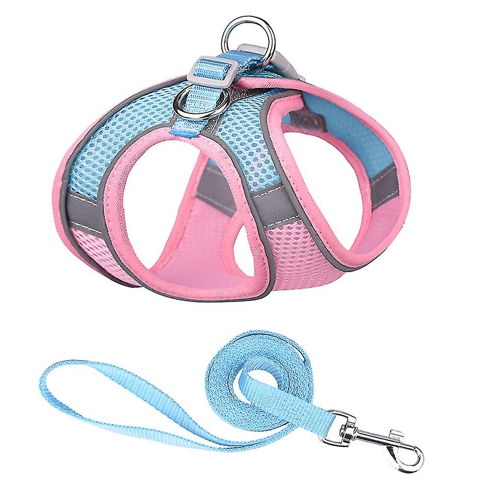 Soft Mesh Puppy Vest Harness Adjustable Pet Lead Chest Walking Leash For Dog Cat