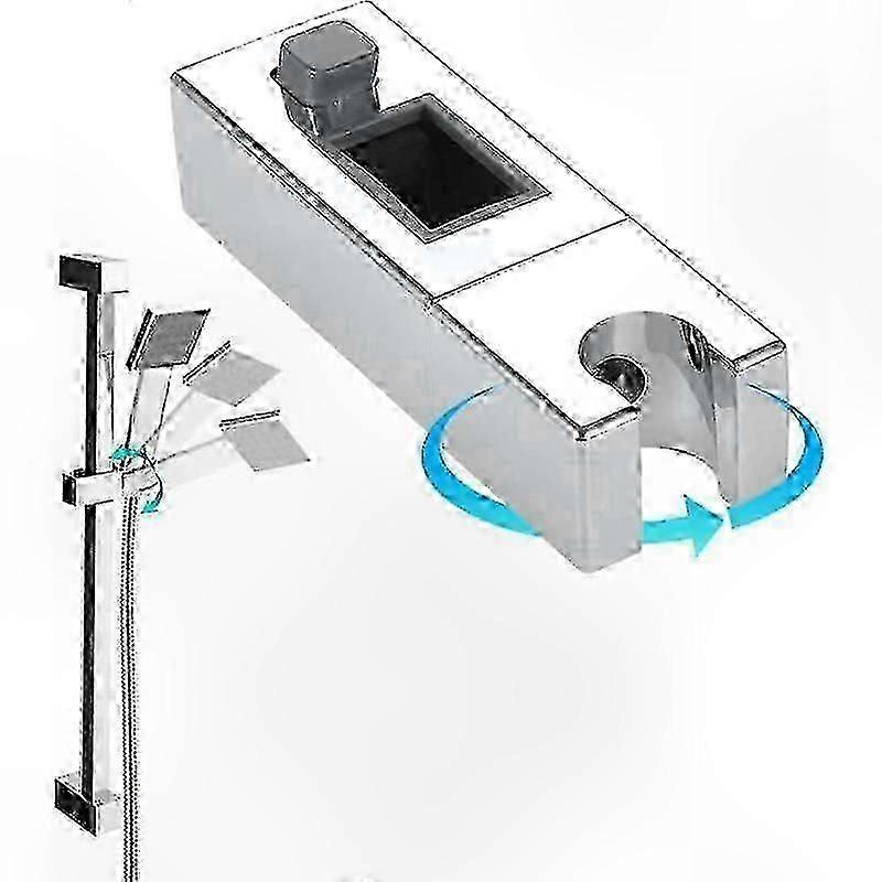 Rectangular Shower Head Holder with Adjustable Sliding Bracket for Bathroom Use