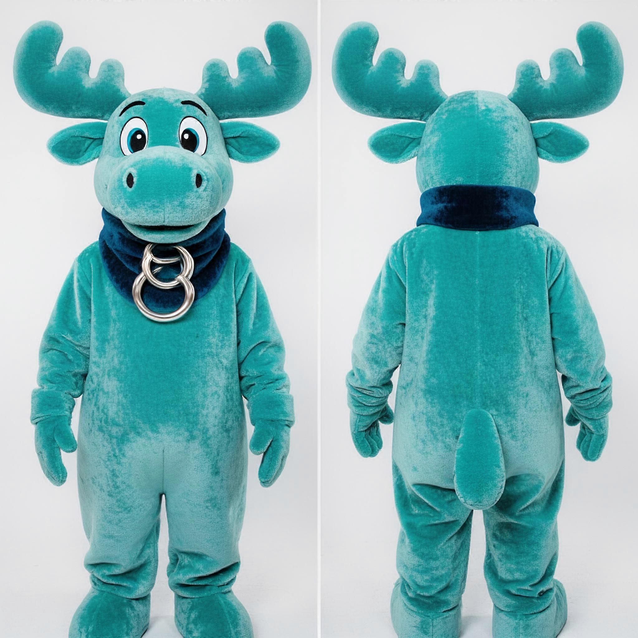 MASTICOT Turquoise Broad Shouldered Moose Mascot