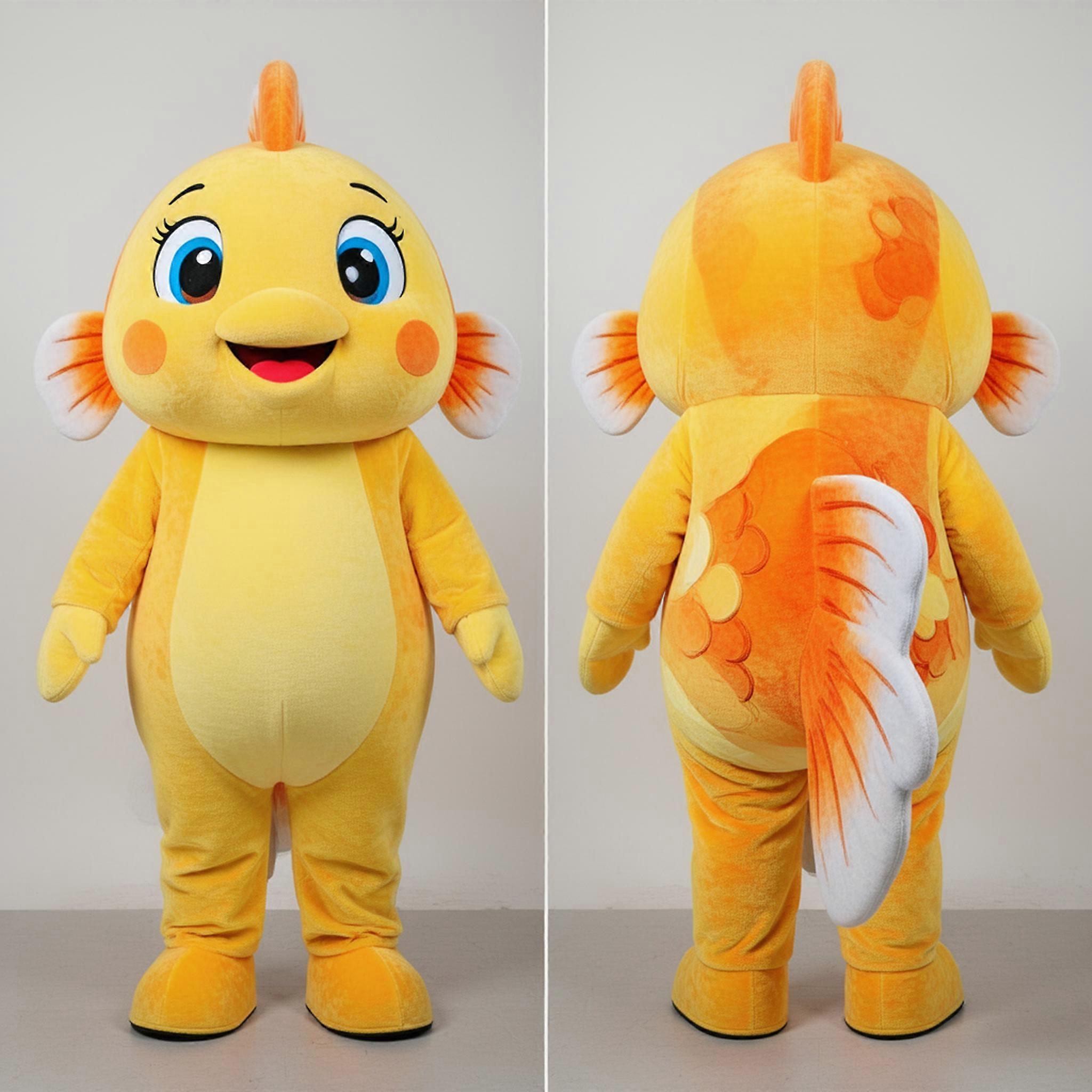 MASTICOT Yellow Cheerful Goldfish Mascot