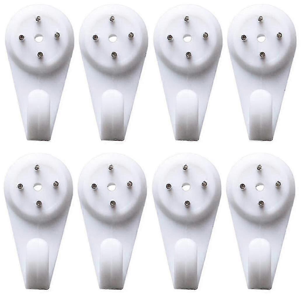 10pcs Plastic White Durable Hardwall Hanger Multi-purpose Non-trace Hook Uses compatible with Hardware Fasteners Seamless Back
