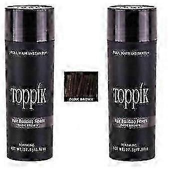 2x Toppik Hair Fibers Large - 27.5g Dark Brown 55 - Instant Hair Loss Concealer & Volume Boost for Men & Women