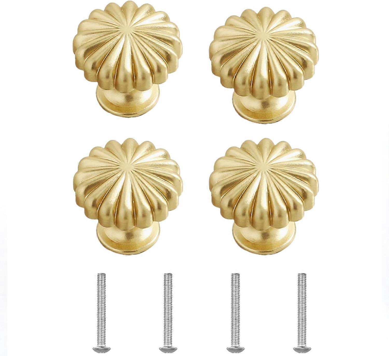 Set of 4 cabinet knobs, pumpkin-shaped dresser drawer knobs, simple ha