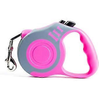 Retractable Dog Leash Lightweight Leash with Non-Slip Handle, for Small Medium Dogs (Gray Pink, 10FT)