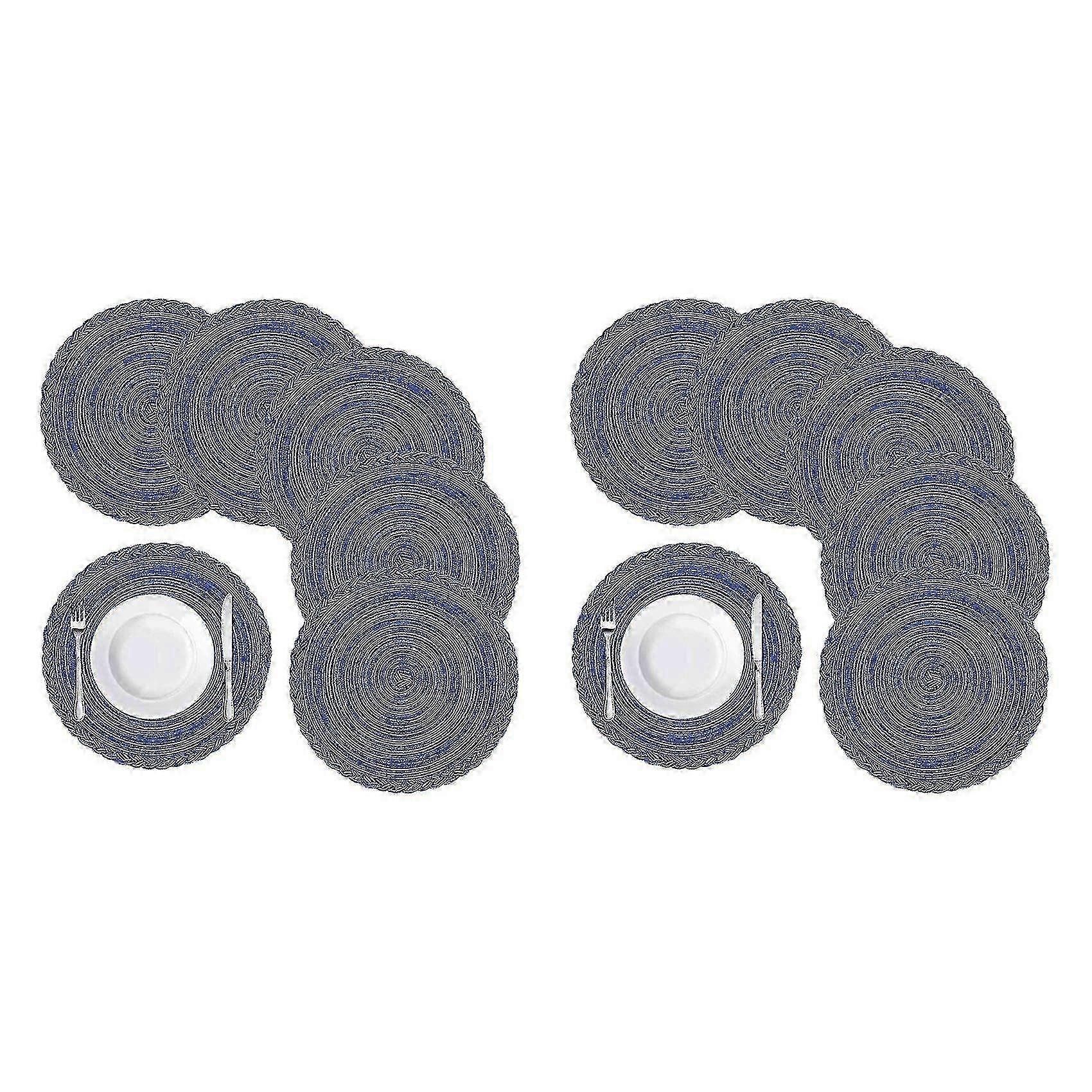 Round Braided Placemats compatible with Dining Table Non-slip Kitchen Table Mats