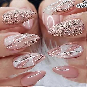 Pink Stiletto French Press On Nails Gloss