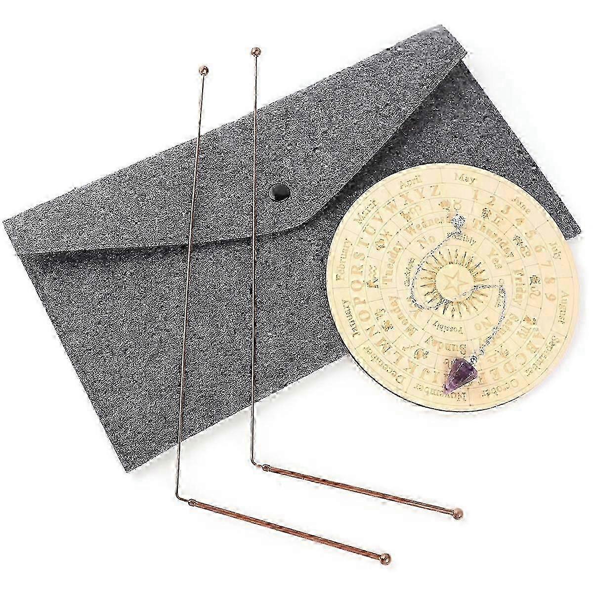 Copper Dowsing Rods and Crystal Pendulum Kit