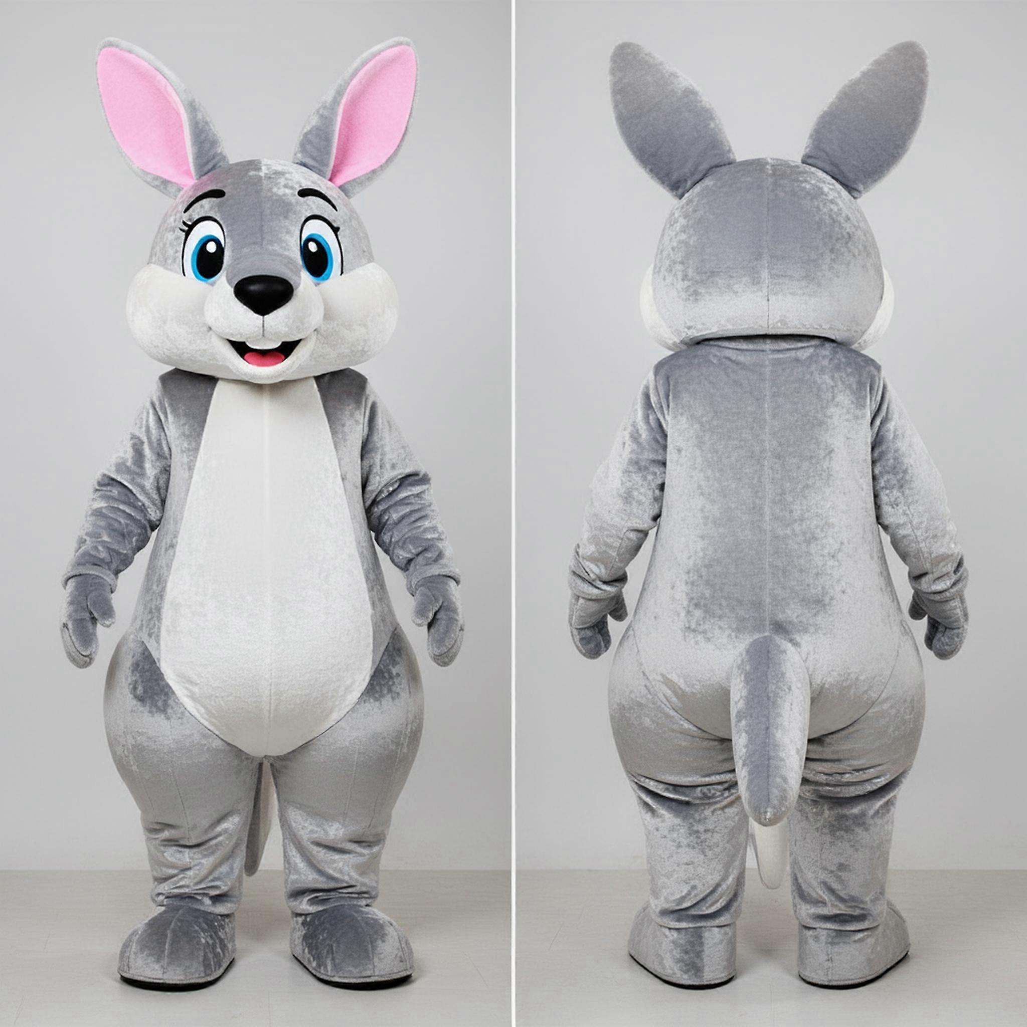 MASTICOT Silver Broad Shouldered Kangaroo Mascot