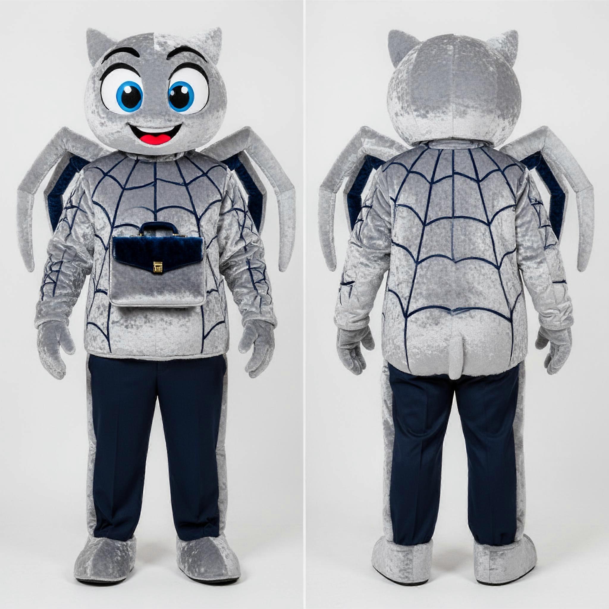 MASTICOT Silver Velvety Spider Mascot
