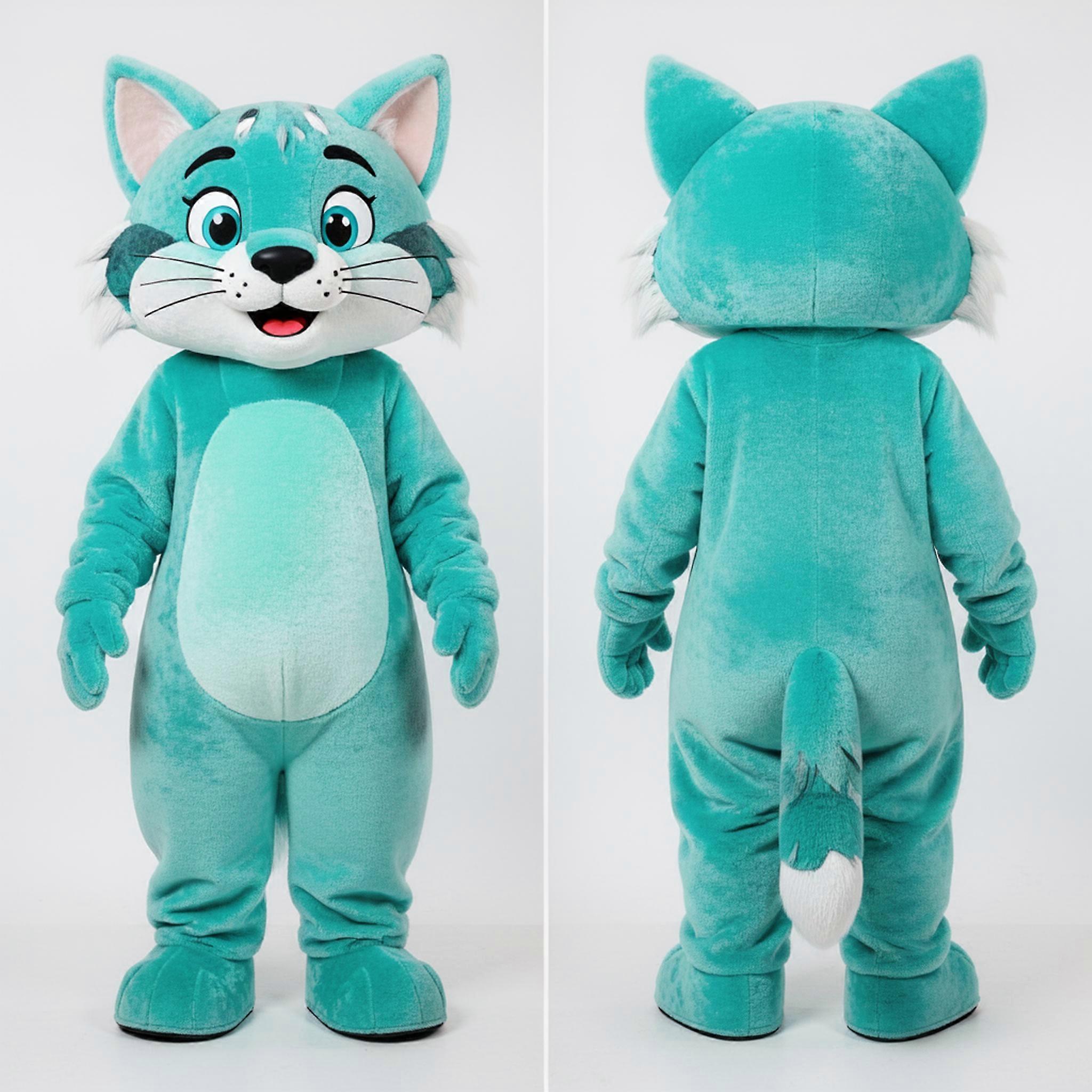 MASTICOT Turquoise Playful Bobcat Mascot