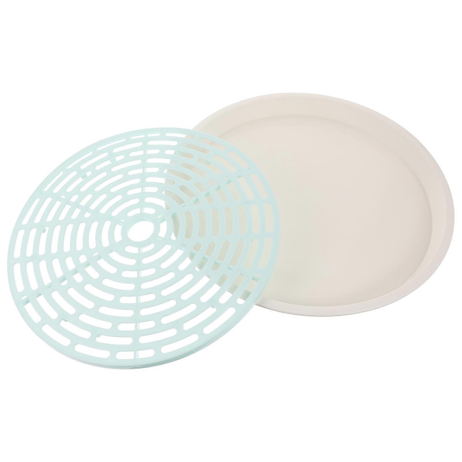 Draining Dish Plastic Double Layer Fruit Bowl 2Pcs Set