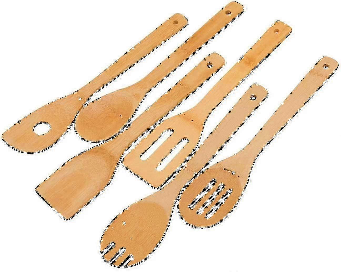 Bamboo Spatula Spoon Set 6 Pc