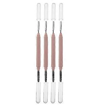 4Pcs Eyebrow Brush Comb Set - Stainless Steel Eyelash Separator & Mascara Comb with Dust Cover for Lash Extension & Makeup yfsy