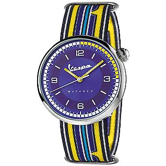 Vespa irreferent Japanse Quartz analoge man horloge met nylon armband VA01IRR-SS03CT