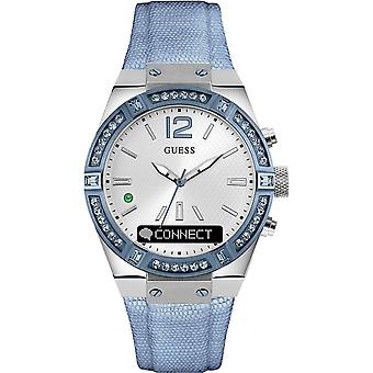 Guess connect Japanese Quartz Analog/Digital Women's Watch with Cowskin C0002M5 Bracelet