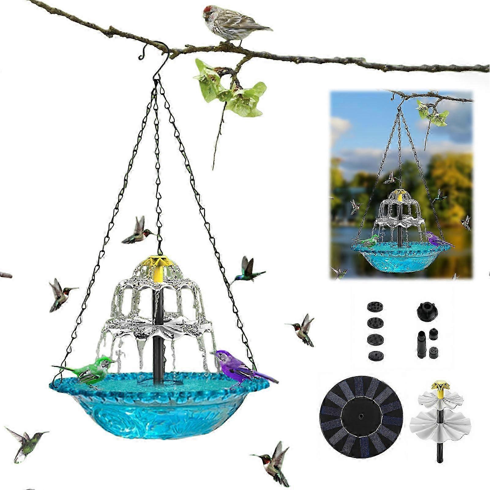 3-Level Solar Hanging Birdbath