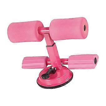 Sit Up Bar Boden Metall Doppelstange Tragbares Sit-Up-Assistenzgerät mit Saugnapf für Fitnessübungen Bauchmuskeln Ganzkörpertraining Rosa