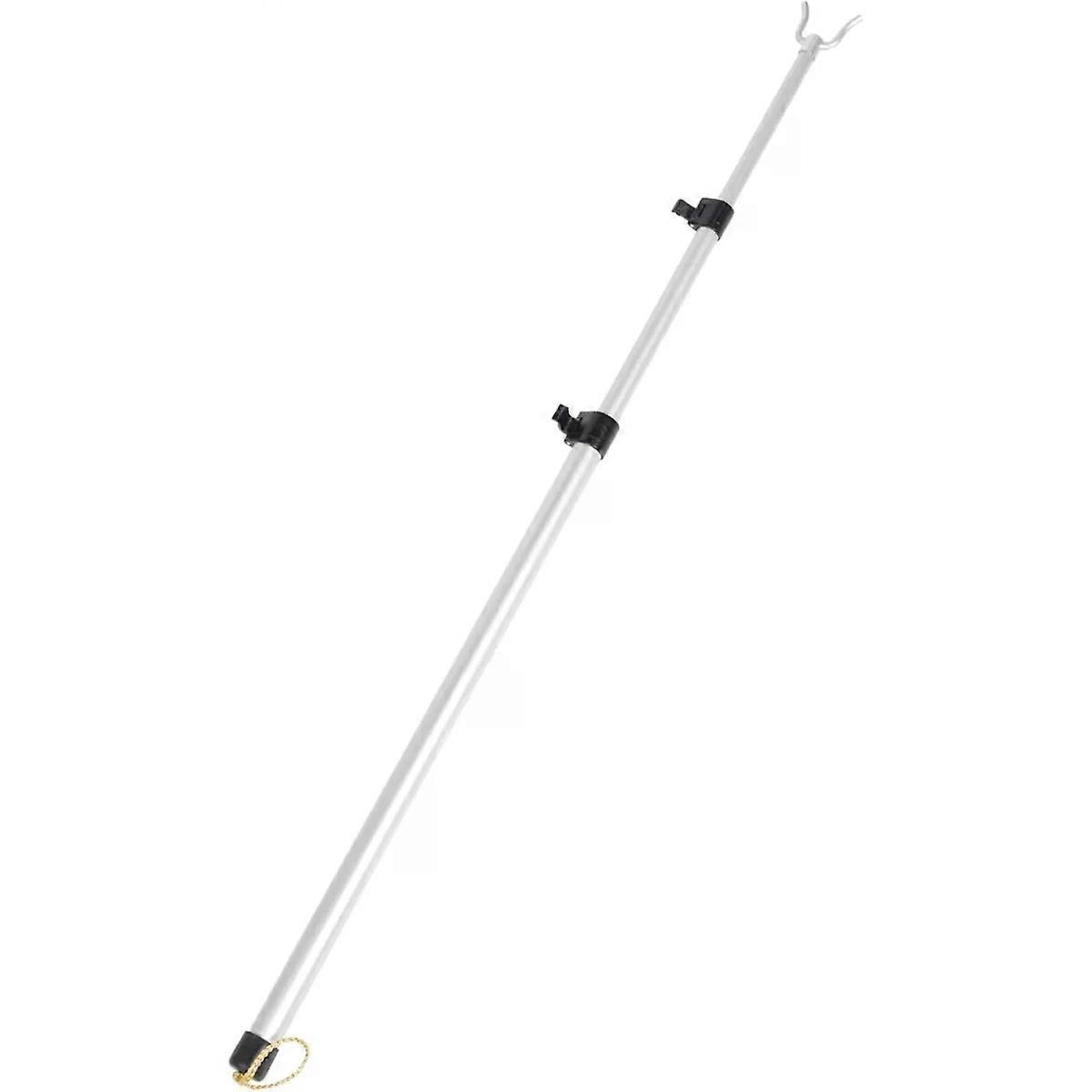 Clothesline Pole Silver with Hook End, Adjustable