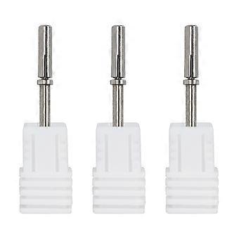 Eixo para furadeira de unhas branca, para uso em manicura. Conjunto com 3 peças de eixos para decoração de unhas.