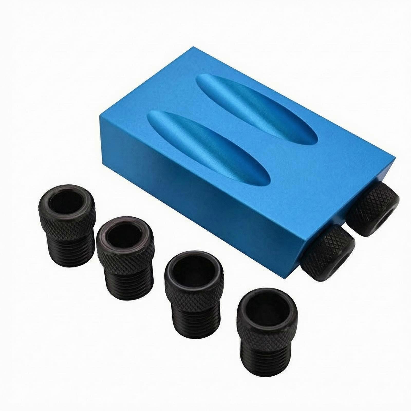 Aluminum Alloy Pocket Hole Jig Compact Rectangular Block, Angled guide, for