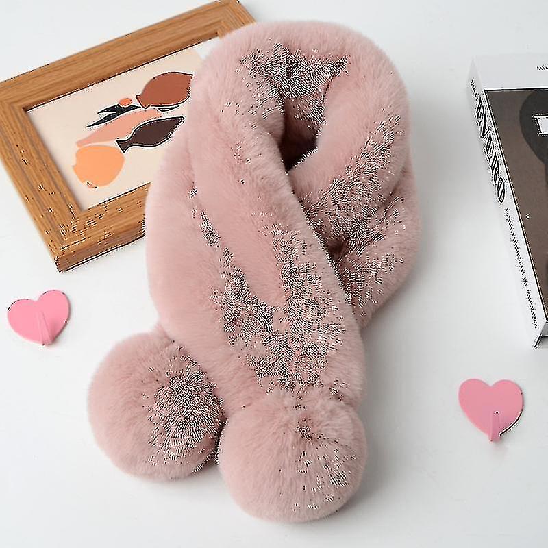 Unisex de iarnă blană Guler eșarfă cu Pom Soft Fluffy