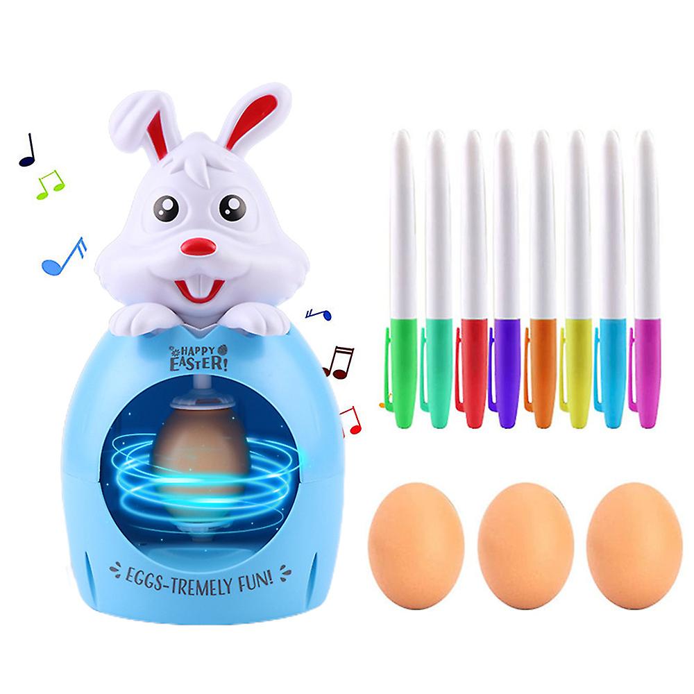 Mini Rabbit Diy Painting Turntable Machine, Easter Egg Toy Set For Kids, Decorative Easter Egg